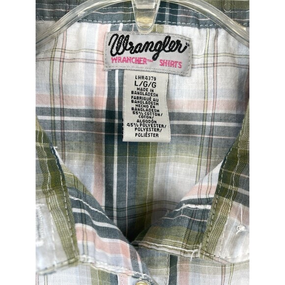 Wrangler Wrancher Women's L Sleeveless Shirt Pearl Snap Up Western Top Cowgirl - Picture 3 of 9